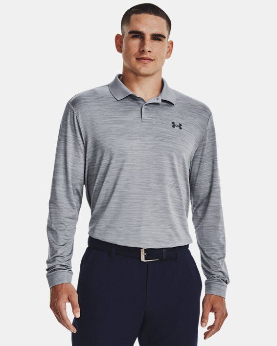 เสื้อโปโลแขนยาว UA Performance 3.0 สำหรับผู้ชาย in Gray image number 0